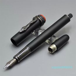 high quality matte black Snake head Clip Fountain pen fine office stationery fashion calligraphy ink pens
