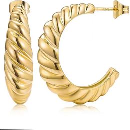 Stud Earrings 1 Pair Fashion Luxury Stainless Steel For Women Vintage Simple Thread European American Jewelry