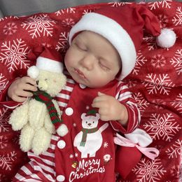 50CM Finished Reborn Baby Dolls LouLou Girl Merry Christmas Gift Lifelike Silicone Vinyl born 3D Skin Visible Veins DIY Toys 231117