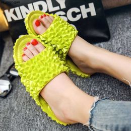 Slippers 2023 Cute Durian Indoor Outside Slippers Female Bathroom Slipper Girls Beach Flip Flops Summer Shoes Woman Fashion Slides SH342 J230417