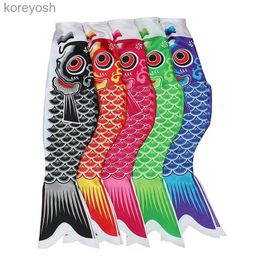 Kite Accessories 40/55/70/100cm Japanese Carp Windsock Streamer Fish Flag Kite Cartoon Fish Colourful Windsock Carp Wind Sock Flag Koinobori GiftL231118