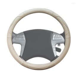 Steering Wheel Covers Cover For Men Round Car Wrap Universal Genuine Leather Suitable Wheels Of 14 1/2