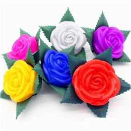 Party Decoration Valentines Day Gift Romantic Artificial Colorf Led Rose Flower Flash Luminous Lamp Lz1675 Drop Delivery Hom Dhvgx