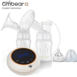 Breastpumps New upgrade Cmbear Double/single Electric Breast Pump Powerful Suction Silent Breast Feeding infantil USB breast pumps with LEDL231118