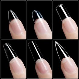 False Nails 500pcsbag Fake 38 Different Natural and Transparent Colours Coffin Stiletto Full Cover Press On Nail Tips 230418