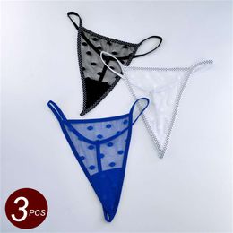 Pcs Pack Mini String Tanga Woman Transparent Low Waist Seamless Panties Ladies Thongs Female Dots Intimates Lingerie