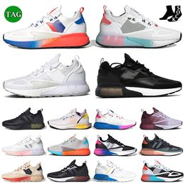 Top Quality ZX 2K Trainers Mens Womens Running Shoes White Metallic Silver Grey Solar Yellow Red Black Gradient Fade Purple Outdoor Sports Sneakers