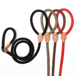 Dog Collars Leashes belt sliding rope lead heavy woven adjustable ring collar medium to large dog training 231117