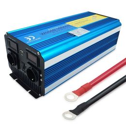 Freeshipping8000W pure sine wave power inverter display DC 12V/24V TO AC 220V/110V with 31A USB dual EU socket Converter Supply Solar Titp