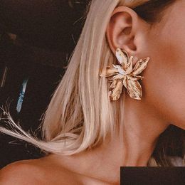 Dangle & Chandelier Vintage Metal Flower Big Earrings For Women Gold Colour Sier Geometric Statement Fashion Brincos Jewellery Dhgarden Ottnx