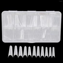 False Nails Nail Tips Extra Long Trapezoidal Shape Clear Artificial Art Supplies R