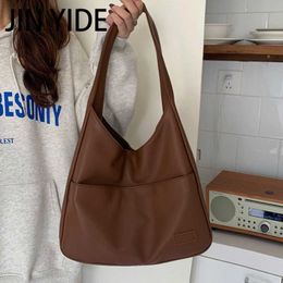 Shoulder Bags Jin YIde 2023 New Simple Large Capacity Women Shoulder Bag Casual Commuting Luxury Designe Handbag High Quality Leather Tote Bag