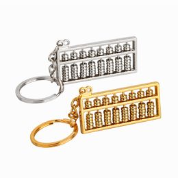 Creative Simulation Mini Abacus Keychain Metal Car Keychains Luggage Decoration Pendant Keyring Gift Key Chains