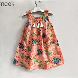 Girl's Dresses New baby girls sleeveless cotton print dresses flower clothes kids summer princess dress kids party ball pageant outfit