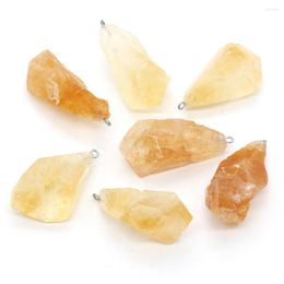 Pendant Necklaces Natural Stone Irregular Shape Citrin Pendants For Jewellery Making DIY Necklace Size 20x45-35x50mm