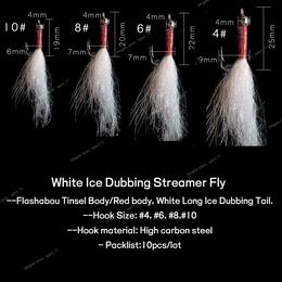 10PCS Salmon Trout Sea Bass Steelhead Minnow Fly Fishing Flies Lure Ice Dubbing Streamer Fly Bucktail Flies Artificial Ba FishingFishing Lures