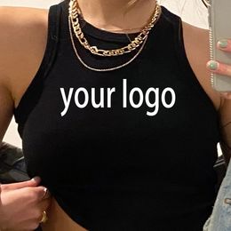 Womens TShirt Customized womens sleeveless top vest sports running apparel printing your design 230418