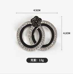 Double Letter Brooch C Brand Name luxury Designer diamond-encrusted Camellia Brooch Brooch Men's and women's pins Fashion style suit pin Jewelry accessories