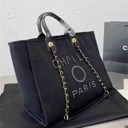 Luxury Fashion Women's Classic Canvas Beach Bag Large Capacity Small Chain Packs Big Handbags 55W0 Designer Handbag Online sale