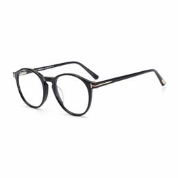 Óculos de sol Quadrões Tom Brand Retro Acetato Redonda de Óculos de prescrição Recoscriais para homens Mulheres óculos de alta qualidade EyeGlasses de lente transparente TF5294 230417