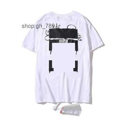 couple shirt Men's T-shirts White Tees Arrow Summer Finger Loose Casual Short Sleeve T-shirt for Men and Women Printed Letter x on the Black 18 E6PO