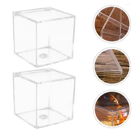 Gift Wrap Box Acrylic Transparent Candy Boxes Clear Display Square Cube Case Storage Wedding Christmas Treat Favours Jewellery Biscuit