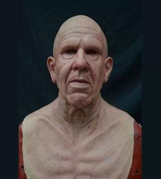 Wig Old Man Mask Halloween Full Latex Face Scary Heaear Horror For Game Cosplay Prom Props New X08032123473