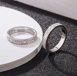 full diamond star ring love ring designer rings men and women diamond caltler ring titanium steel silver rose gold Rings for lovers couple wedding jewelry gift