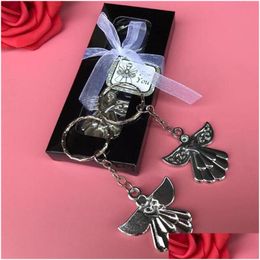 Party Favor Delicate Angel Keychain Gold Sier Key Ring Best Gift For Guest Baby Shower Christening Favors Za4559 Drop Delive Dhvos