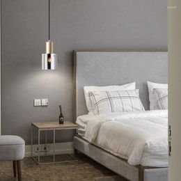 Pendant Lamps LED Glass Chandelier Modern Electroplating Smoky Grey Living Room Dining Lights Home Lighting