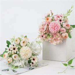 Decorative Flowers Mulit Colours Silk Peony Artificial Rose Wedding Home Diy Decor Big Bouquet Foam Accessories Craft White Fake Flower