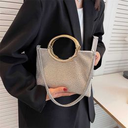 Evening Bags Rhinestones Evening Handbags Trendy Brand Designer Purses Chain Shoulder Bags Women 2022 Bling Totes High Quality Crossbody Bag