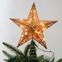Christmas Decorations 25/20cm Star Light Glowing Tree Topper Decor LED Ornament Christmas Tree Topper Christmas Decorations Navidad Year Gift 231117
