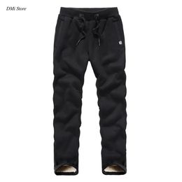 Men's Pants DIMI Warm Fleece Lined Pants Solid Colour Autumn Sweatpants Fur Inside Joggers Plus Size Men Winter Pants Thick 231117