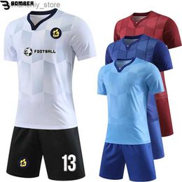 Collectable New Season Men Kids Team Training Football Jersey Suit Custom Sublimation Blank Quick Dry Breathab Man Child Soccer Uniform Q231118