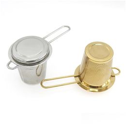 Coffee Tea Tools 304 Stainless Steel Teas Strainer Mini Infuser With Handle Home Vanilla Spice Philtre Diffuser Kitchen Acc Dhgarden Dhyyl