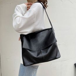 Evening Bags Big Women Hobo Trend High Quality Soft Leather Messenger Vintage Black Shoulder Ladies Large Tote Handbag 230417