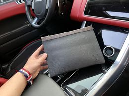 23SS Men's Luxury Designer Water Ripple Clutch Bag Men's Toilet Bag Toiletry Bag Bank Card bag Wallet 27CM