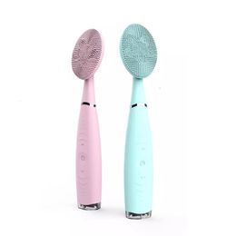 Face Massager Handled Sonic Electric Cleansing Brush With 5 Adjustable Speeds Vibrating for Deep Cleaning Gentle Exfoliating Massaging 230418