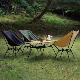 Travel Ultralight Folding Folding Aluminium Chair Detachable Portable Moon Chair Outdoor Camping Fishing Chair Beach Hiking Picnic Japanese style Seat