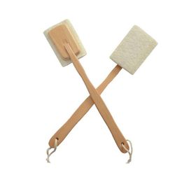 Bath Brushes Sponges Scrubbers Wooden Shower Brush Long Handled Loofah Scrubbing Detachable Back Cleaning Brushes Househo Dhgarden Dhnnx