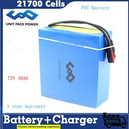 Original 72V 40AH Ebike Battery Powerful PVC Battery for 0-3300W Bike Electric Bicycle 72V Battery Electric Bike Battery Bafang