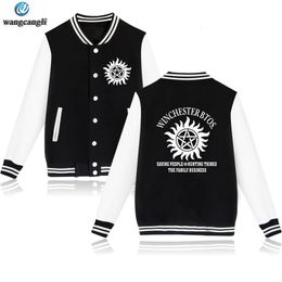 Men's Hoodies Sweatshirts Supernatural Baseball Jackets Bomber Jacket Men Women Unisex Sweatshirt Winchester Brothers Casual Hoodies Uniform Outwear Coat 231118