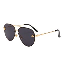 design Sunglasses women men designer Good Quality Fashion metal Oversized sun glasses vintage female male UV400 with box