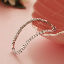 Pure Silver Of 16-20.5CM Tennis Bracelet Jewellery 2-4mm 5A CZ Eternal Gift For Wife Stunning Real 925 Jewellery Fine JewelryBracelets Jewellery Accessories