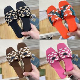 Embroidered Slides Women Slippers Multicolor Mules Womens Flip Flops Casual Sandals Summer Leather Flat Rubber Sole Slide