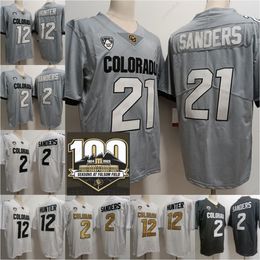 2023 Newest Style Colorado Buffaloes Football Jersey Shedeur Sanders Colorado 100TH Anniversary Patch Jerseys Mens S-3XL Travis Hunter all Stitched jerseys