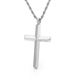 Men's Cross Necklace - Stainless Steel Silver Gold Black Solid Cross Pendant Necklace Simple Jewelry Gift For Father Husband Friends