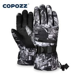 Ski Gloves COPOZZ Mens 3Finger Touch Screen Waterproof Winter Warm Board Motorcycle Snowy Riding Mobile Phone 231117