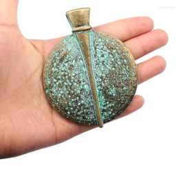 Pendant Necklaces 4PCS Verdigris Patina Large Ethnic Geometry Charms Medallion Boho Round Pendants For DIY Jewellery Necklace Making Findings